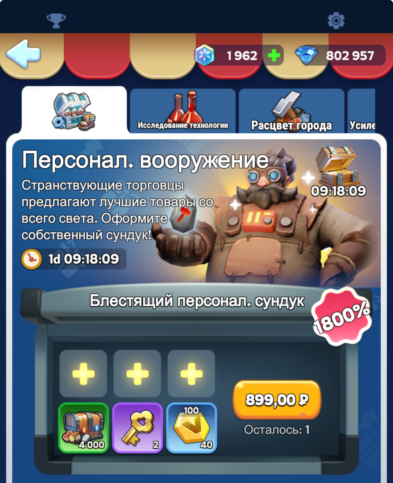 Блестящий персонал. сундук